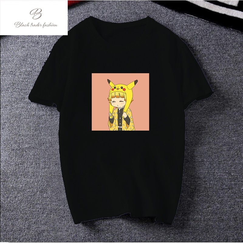 

KAOS ANIME DEMON SLAYER X KIMETSU NO YAIBA X ZENITSU SLEEPY PIKACHU X BTF
