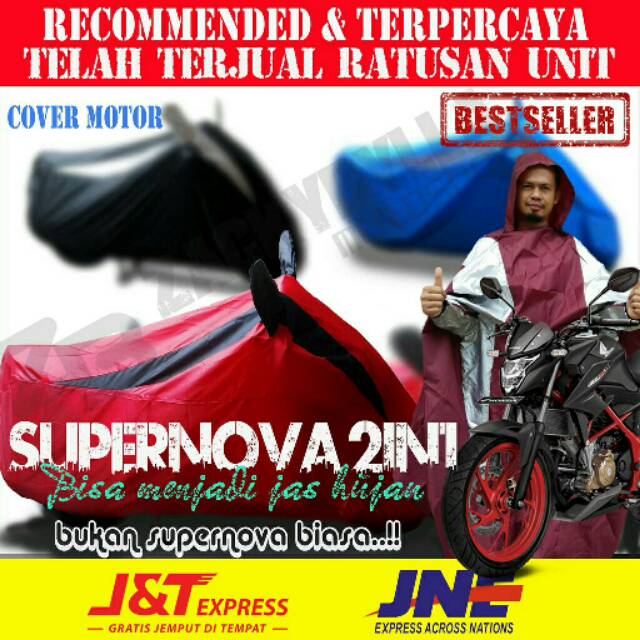 Cover Motor SUPERNOVA 2in1 Bisa Menjadi Jas Hujan Khusus Naked Sport