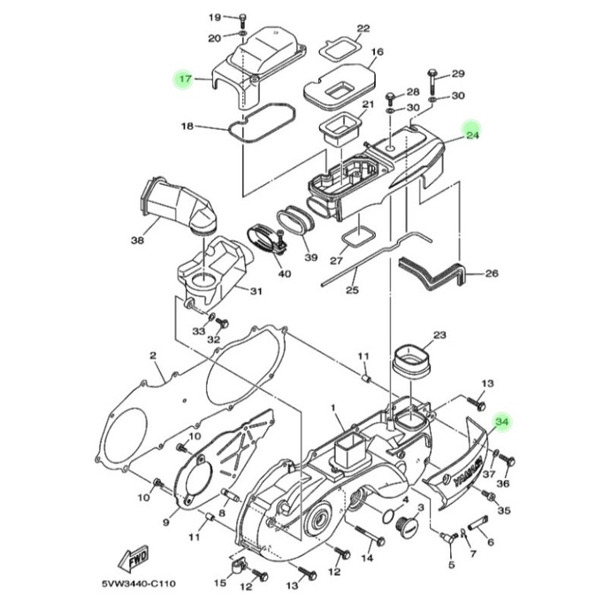 BACA DESKRIPSI COVER CVT SET MIO SPORTY ATAU SMILE ORIGINAL ORI YAMAHA