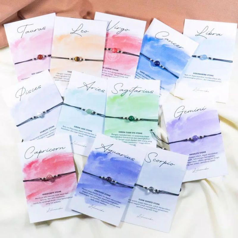 Zodiac Bracelets - Gemstone - Batu Natural Asli