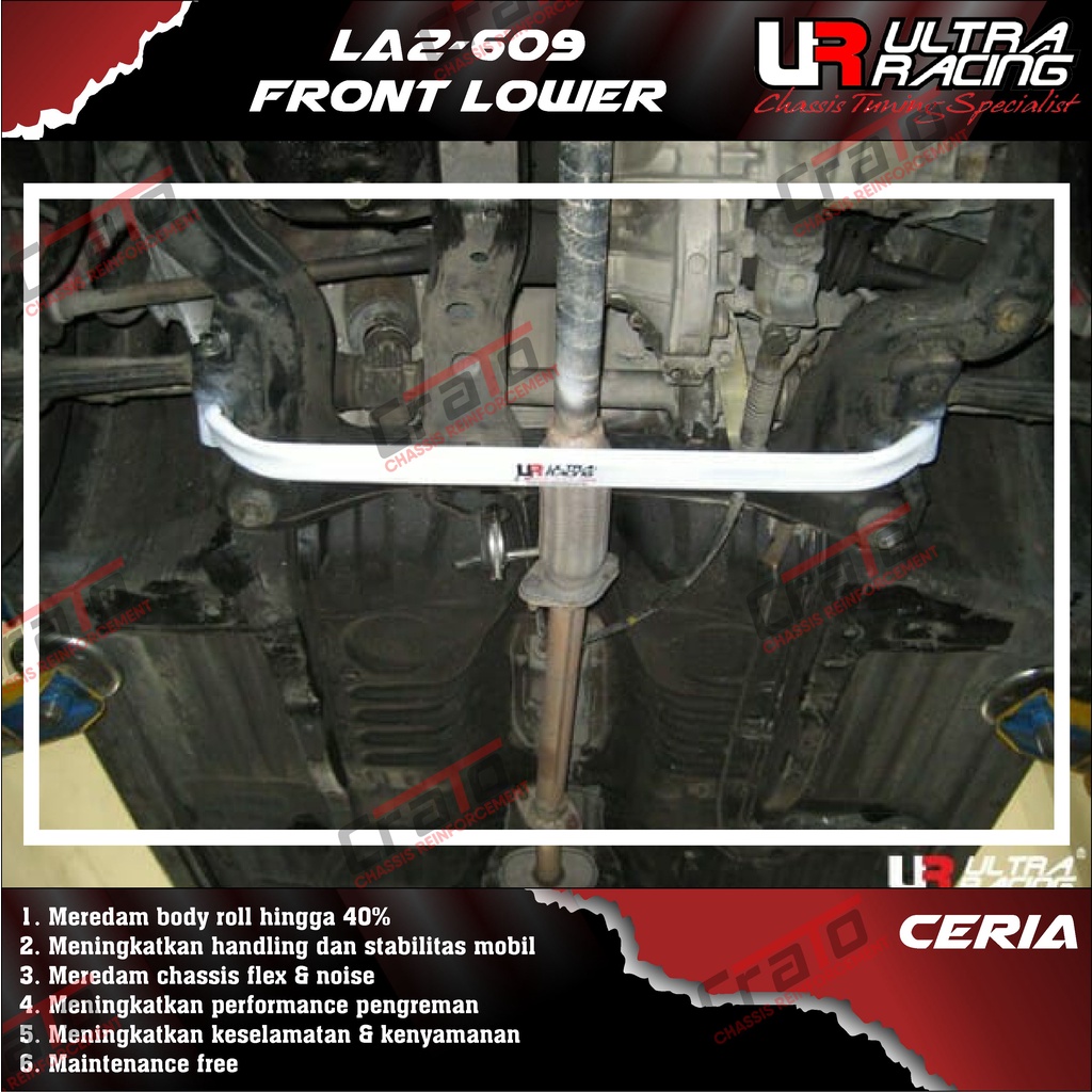 Aksesoris Stabiliser ULTRA RACING Safety Bar - Front Lower Bar 2 Points - Daihatsu Ceria - LA2-609 -