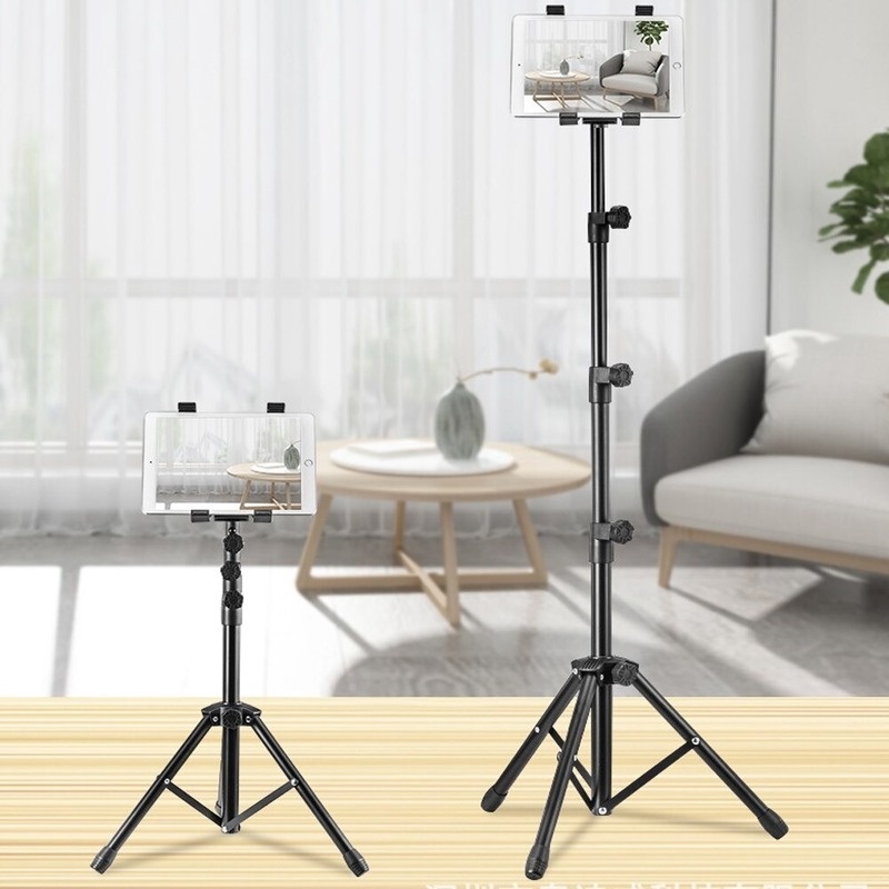 Tripod tablet yang dapat disesuaikan Dudukan lantai logam Dudukan tablet universal Braket pendaratan malas Pasang bingkai penopang tablet Dudukan fotografi portabel Dudukan Tripod Lantai untuk Skor Musik Tripod ucapan Cocok untuk 7-11 inci