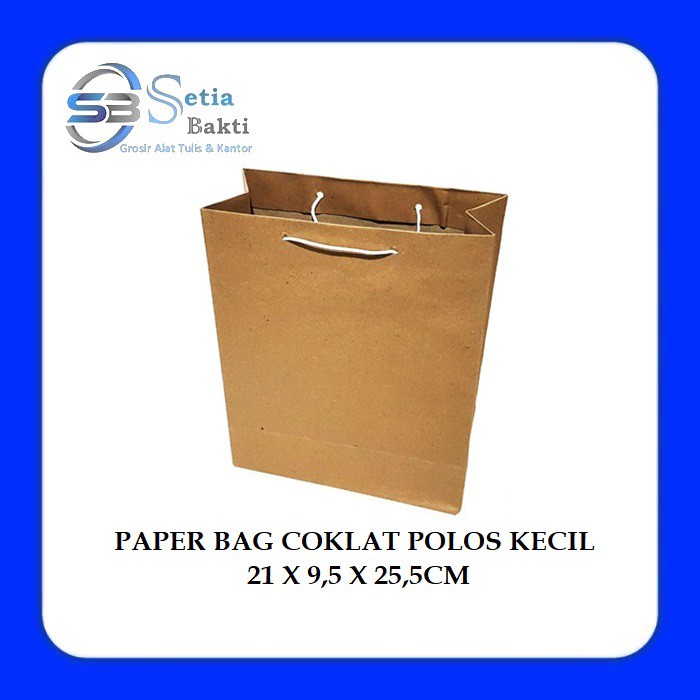 

Paper Bag - Tas Kertas Coklat Polos Kecil 25,5 x 21 x 9,5 cm - 12 Pcs