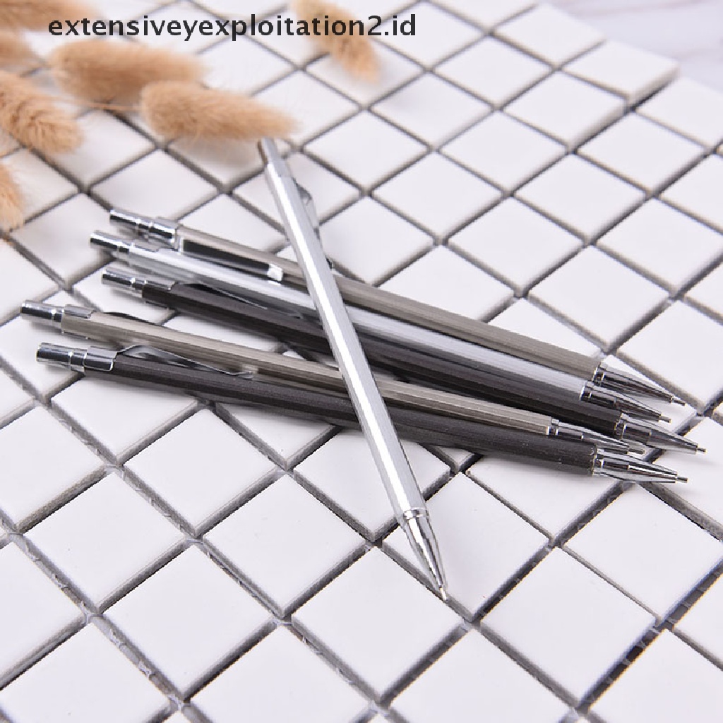 Pensil Mekanik Otomatis 0.5 / 0.7mm Bahan Metal Untuk Menulis / Menggambar