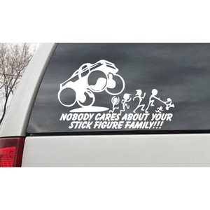Stiker Mobil Jeep Stick Figure Happy Family Sticker Nobody Care Decal