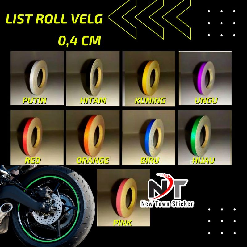 list velg list ban list motor list mobil list roll 0,4 cm