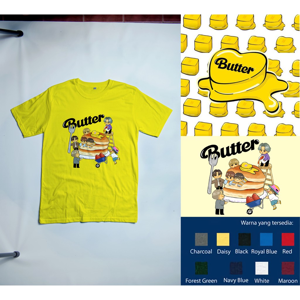 KAOS GAMBAR BTS IMUT MAIN PANECAKE LAGU BARU BTS BUTTER