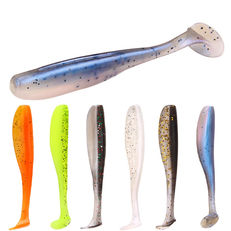 20Pcs/lot Soft Worm Lures Silicone Bait Sea Fish Swimbait Wobblers Goods for Fishing Artificial Tackle