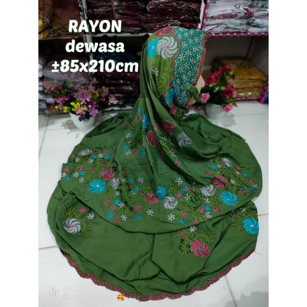 Mukena Dewasa Terusan Rayon bordir Mewah/Mukena Lajuran