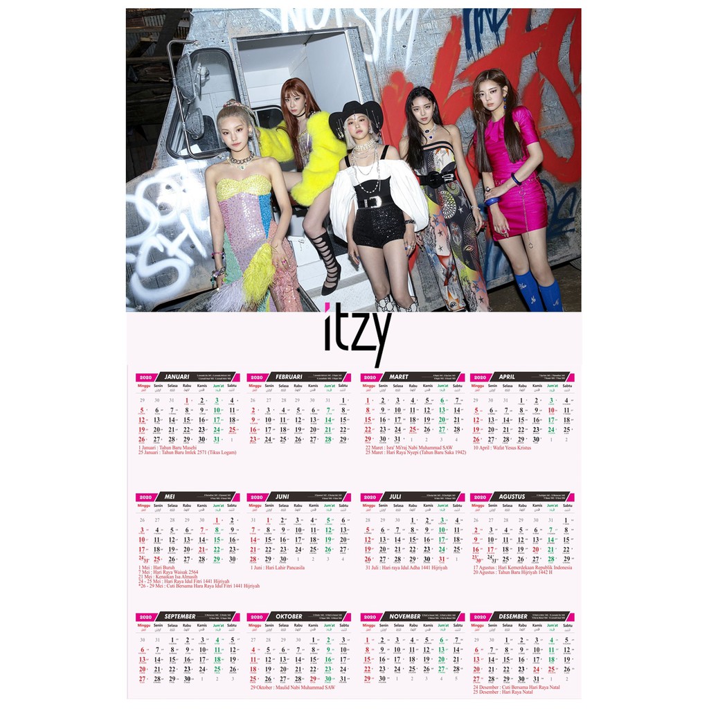 

Kalender Poster ITZY Tahun 2025