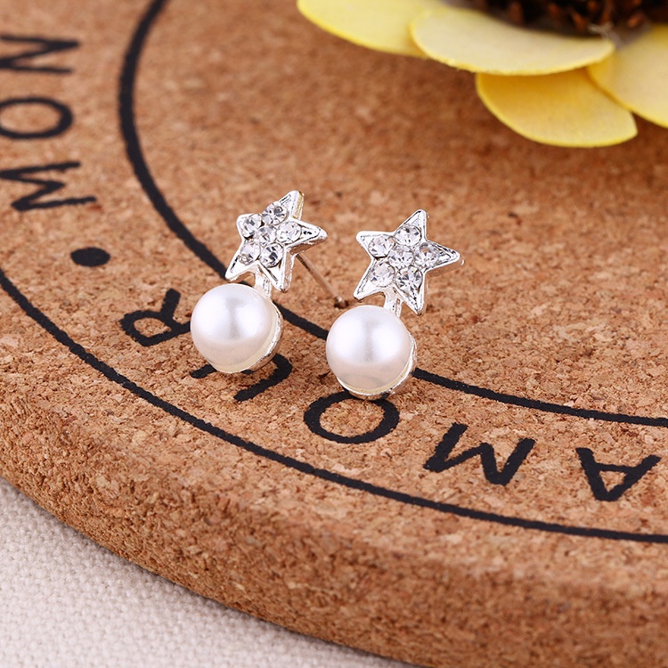 ✿AYN✿ Anting Tusuk Stud Motif  FA97 Permata dan Batu Mutiara Cantik