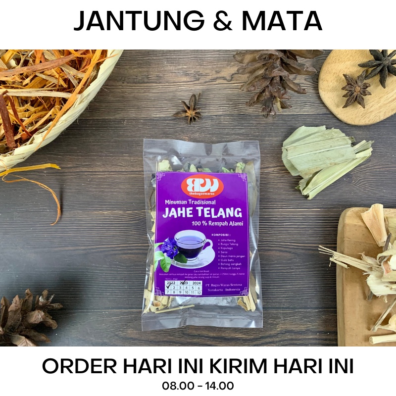 

Minuman Herbal Wedang Jahe Telang komplit dengan rempah lainya