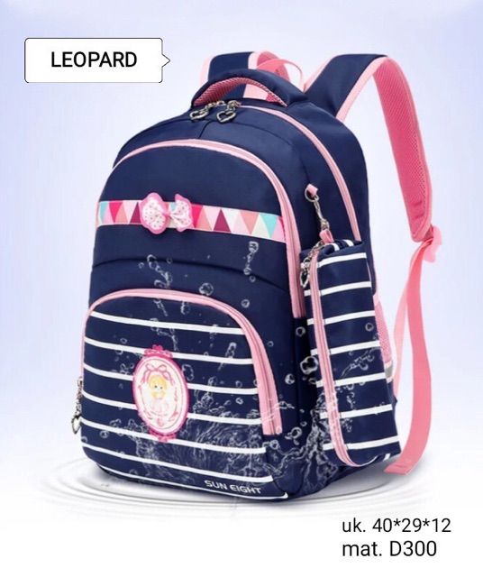 Backpack anak garis ransel anak tas ransel 2in1 tas barbie 2in1 plus tempat pensil tas barbie