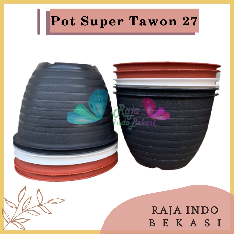 Pot Super Tawon 27 Cm Putih Hitam Merah BataTerracota Terracotta Merah Coklat By Garden Of Love Tawon Pot 27CM - Bukan Pot Tawon Madu Jet Gusi 30 32CM