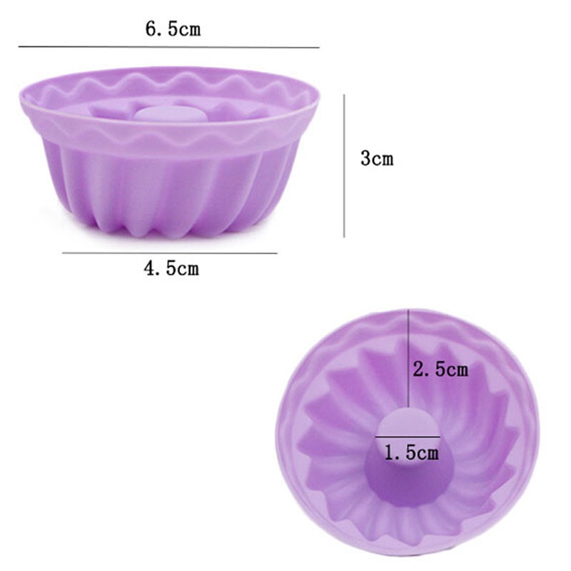 12pcs / set Cetakan Jelly Pudding Cupcake Muffin Donat Bahan Silikon Untuk Baking