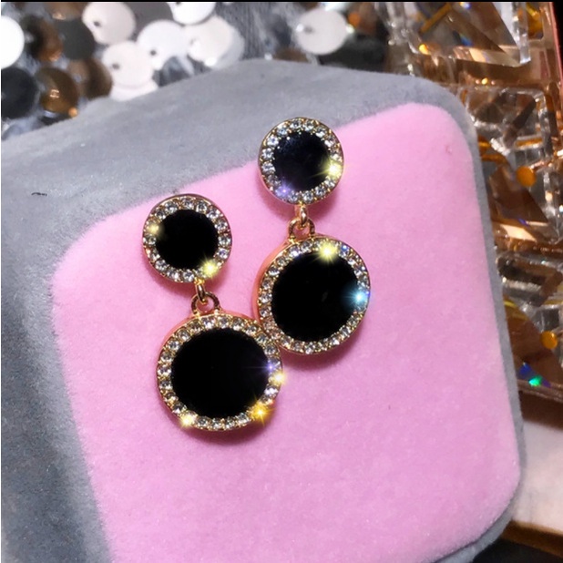 Anting Hitam Gothic Fashion Black Supernova Elegant model korea