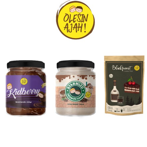 

Promo OlesinAjah Selai Starmizu 200Gr + Kidberry 200Gr + BlackForest Premium Flavoured Drink - 120G