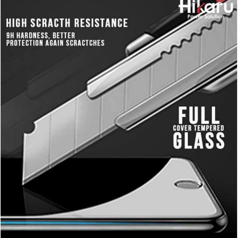 Hikaru Tempered Glass Iphone 12 Full Cover AntiGores Kaca Free Screen Belakang