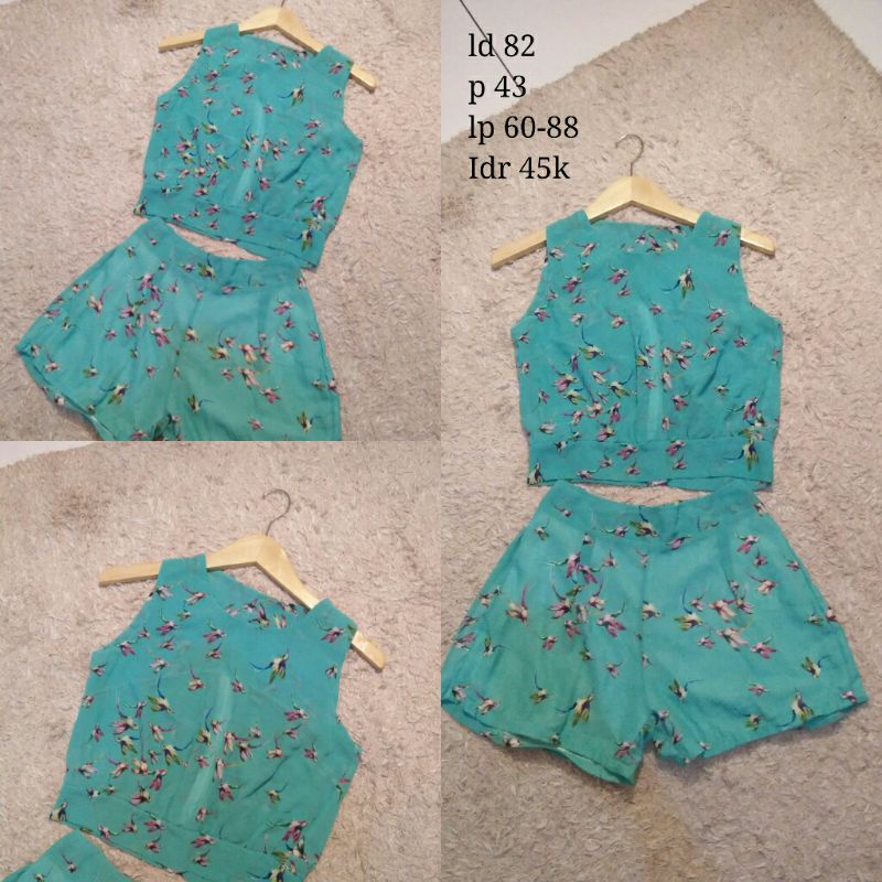 Setelan Baju Pantai Wanita bunga