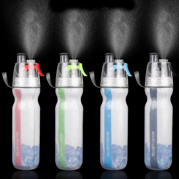 Botol Minum Double Deck Sports Drink Spray Water Bottle Cold - H-14