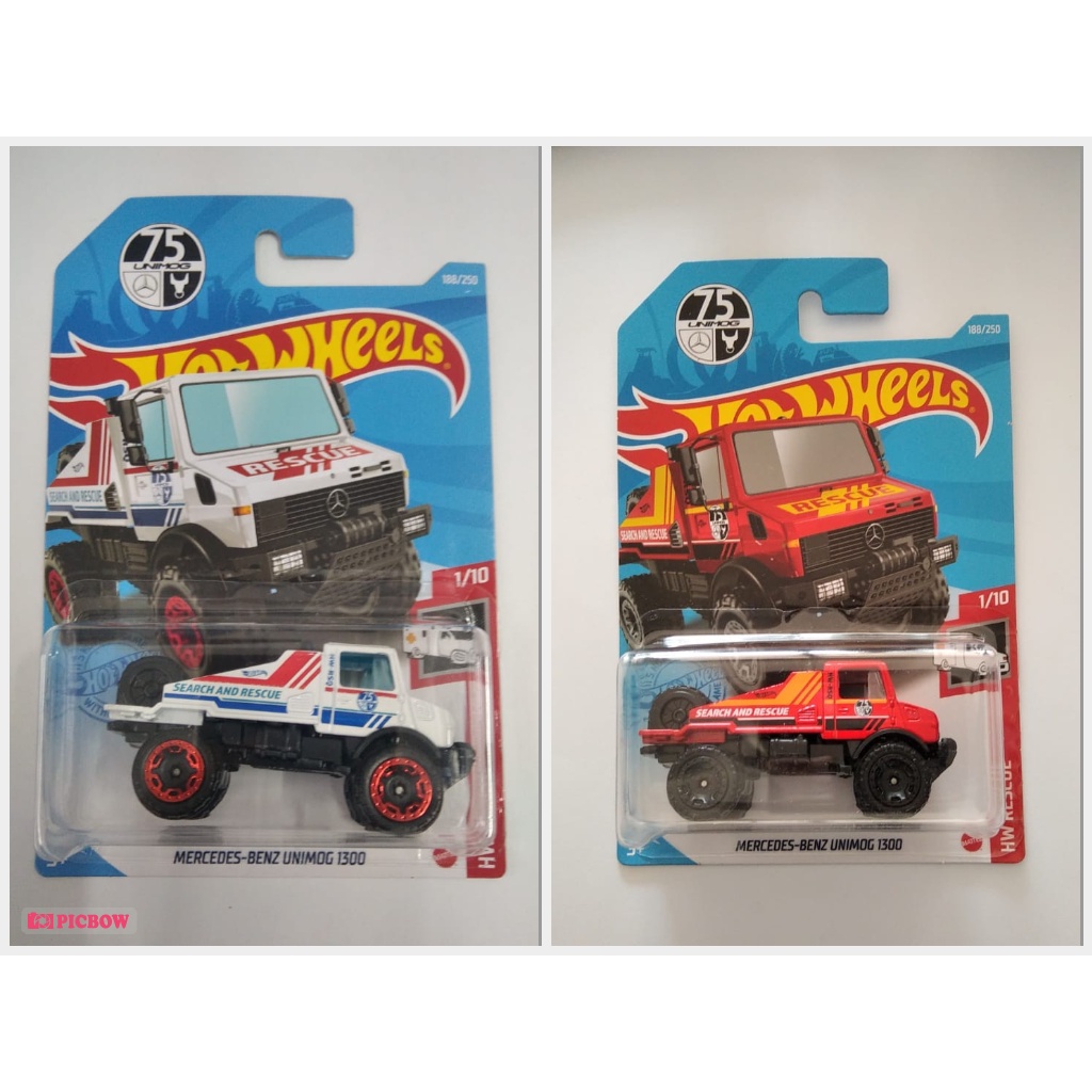 Diecast Hot Wheels MERCEDES-BENZ UNIMOG J23 biru 1300 Merah Mercy Mercedes Benz HW Hotwheels Lot K 2021 Mobil Putih A 2022