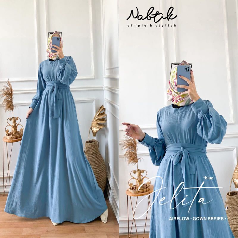 RESTOK LAGI  GAMIS MUSLIMAH [ NEW ] JELITA GOWN SERIES MAXY ORI BY NABTIK