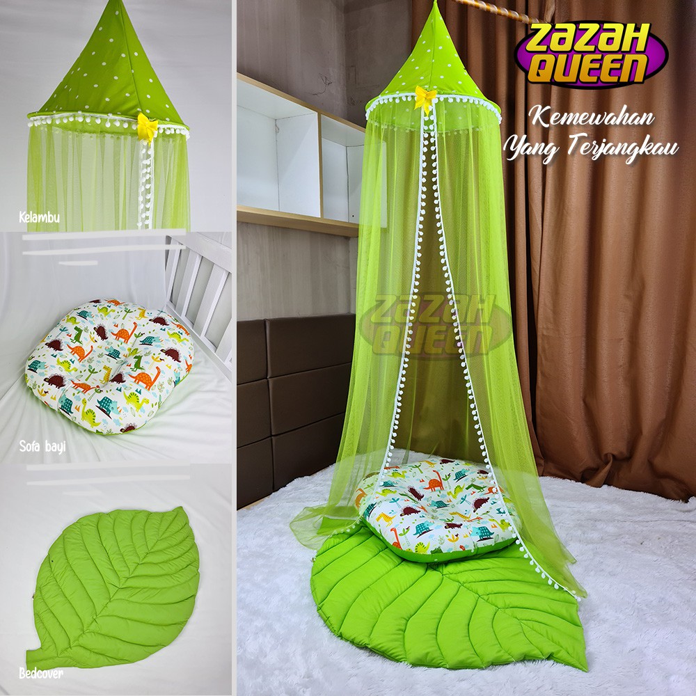 [3 in 1] Sofa Bayi / Kasur Kelambu Bayi / Bedcover Bayi Kelambu Gantung