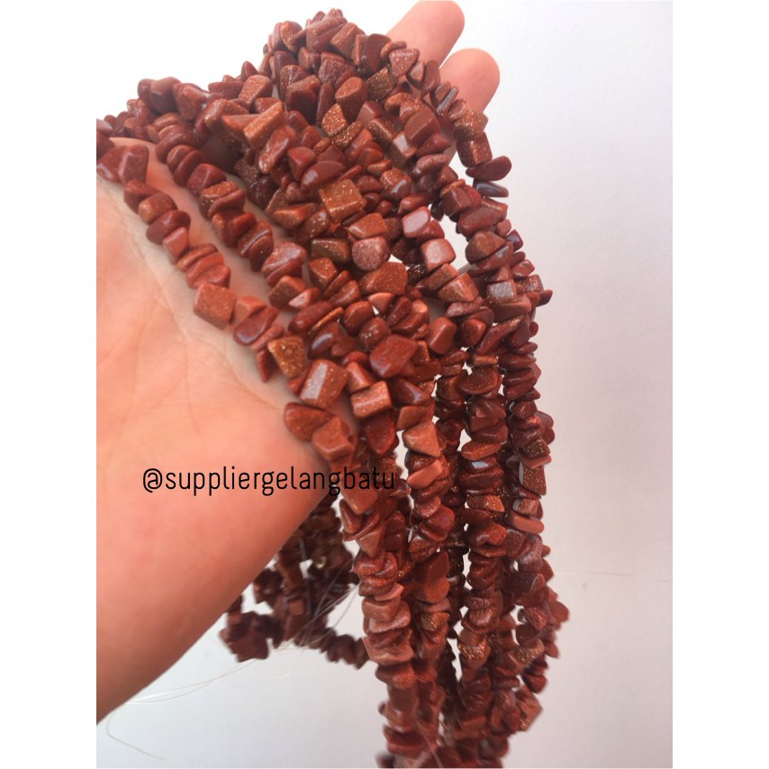 kerikil Batu alam pasir emas gold sand stone 1cm coklat brown pecah aksesoris bahan craft supplier