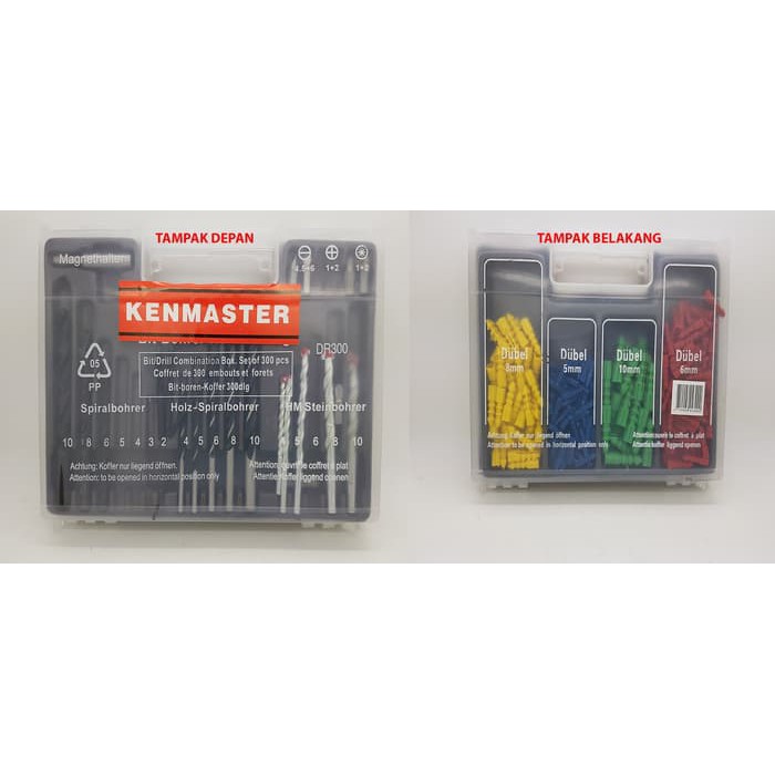 Mata Bor Set KENMASTER Kayu, Besi, Beton, Obeng, Fischer