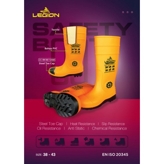 Sepatu boot safety legion promo