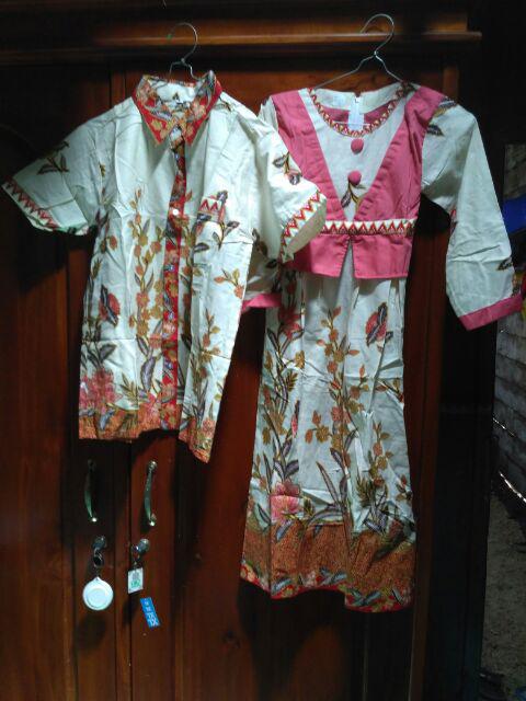 Sarimbit Family/ Keluarga Batik Gamis Terusan Muslim Kanaya Bunga Pink