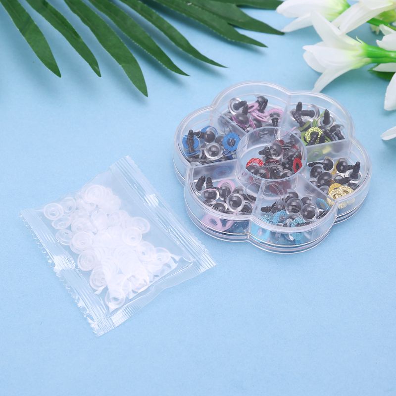 Mary 70Pcs 10mm/0.39in DIY Untuk Boneka Wayang Mata Plastik Safety Washers Pads Untuk Handm