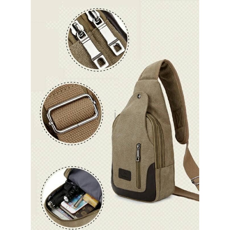 Tas Selempang Pria Tas Pria Import Impor Slempang Selempang Sling Bag Kulit Kanvas