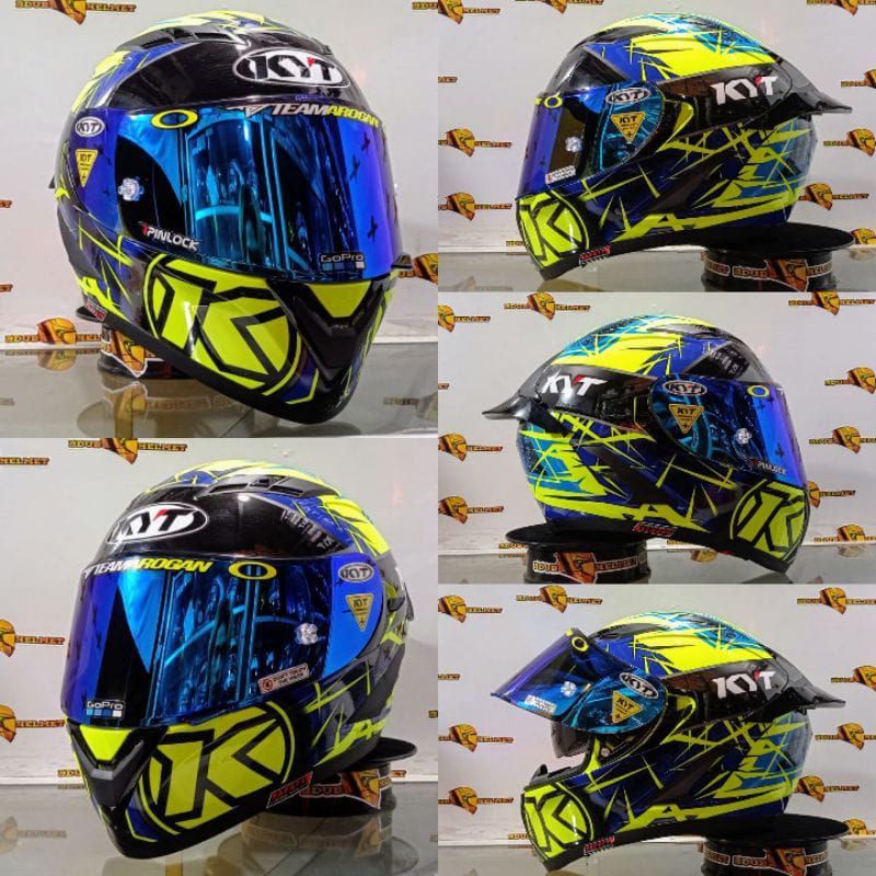 HELM FULL FACE KYT FR FALCON SPIKE YELLOW ORIGINAL HELM MODIP PAKET GANTENG