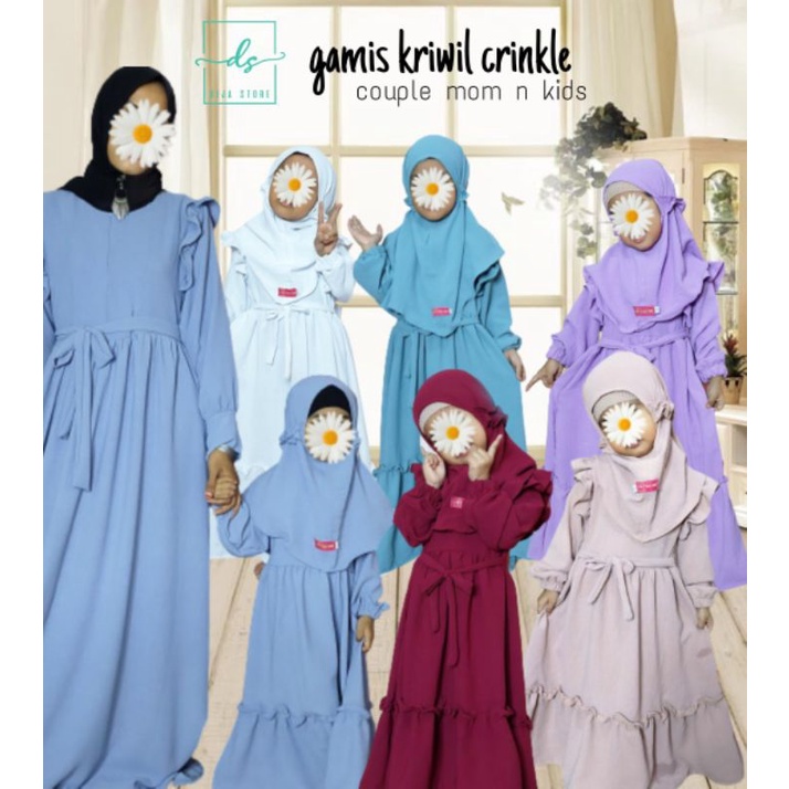 DijaStore, Gamis Anak Muslim, Gamis Crinkle Cey Airflow Rayon crinkle, Gamis Anak Muslim Perempuan