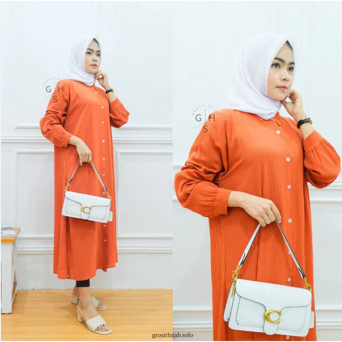 (MGA) GAMIS MIDI HARUKA DAILY MIDI DRESS CRINCLE AIRFLOW