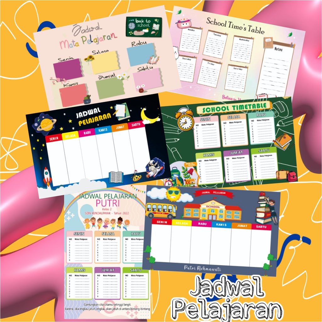 

Poster Jadwal Pelajaran Sekolah A3+