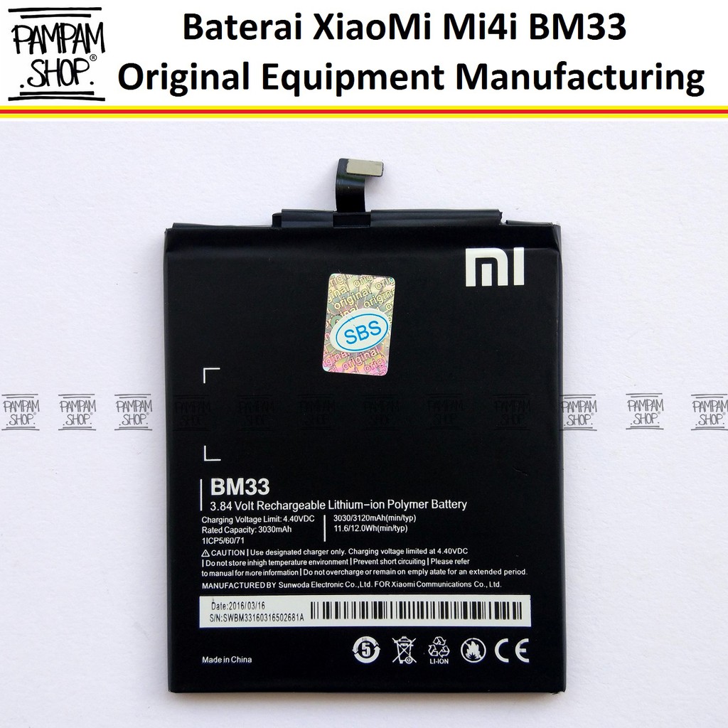 Baterai XiaoMi BM33 Mi4i Mi 4i Original OEM | Battery Batrai Batre BM 33 Xiao Mi HP