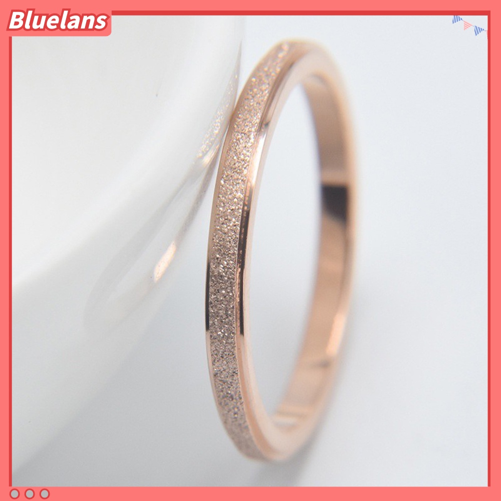 Bluelans Cincin Bahan Titanium Steel Untuk Pria Dan Wanita