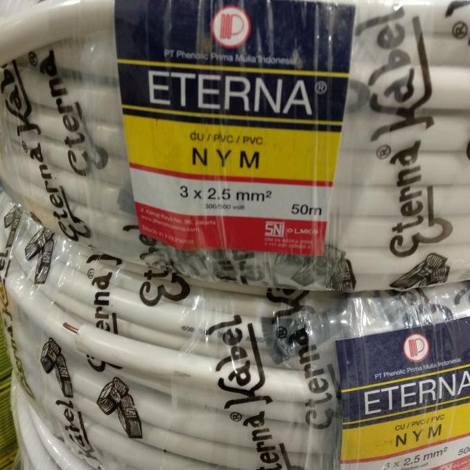 kabel nym 3x2.5 eterna /kabel nym 3x2.5 tunggal eterna @50 mtr ada stock