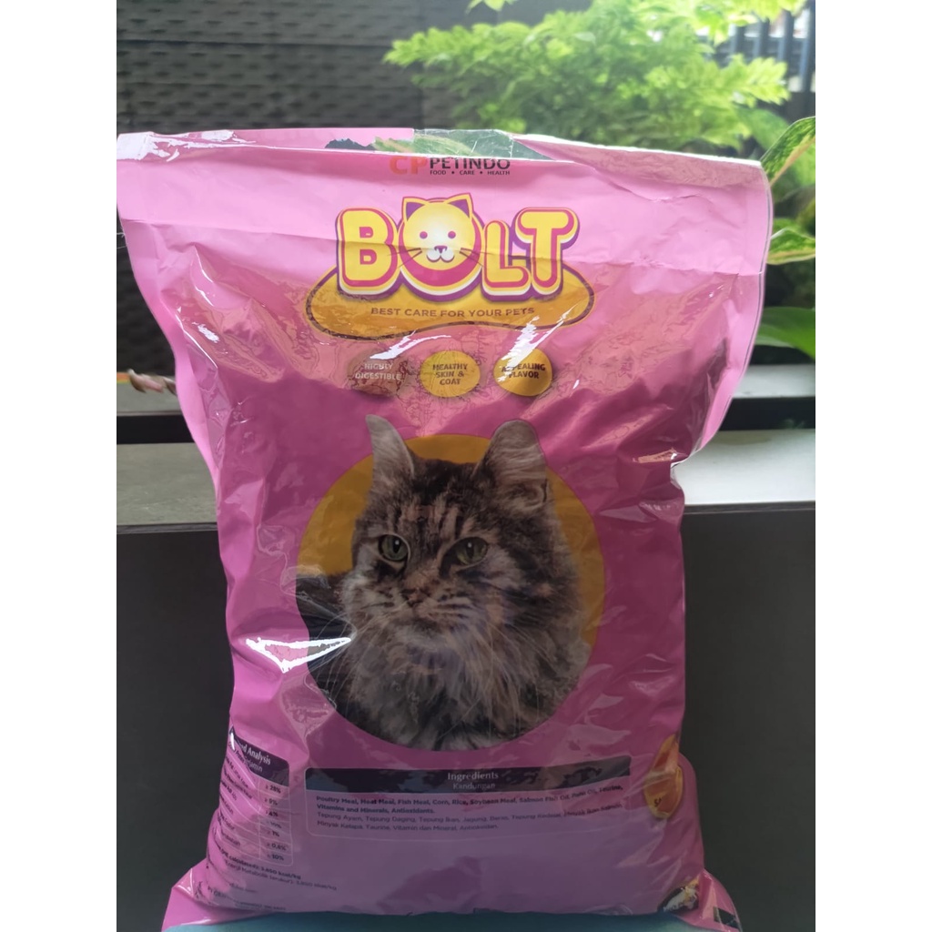 Bolt Salmon Adult Cat Food Kibble Bulat Repack 1kg