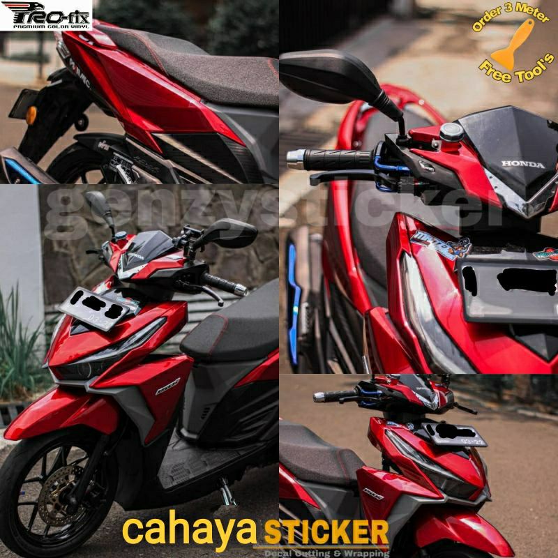 Stiker Skotlet Motor Merah Metalik Candi Glossy/Merah Maroon