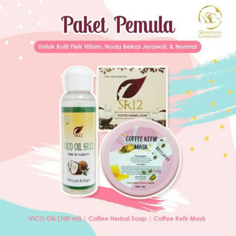 Paket pemula SR12/Paket pemula kulit Flek hitam SR12