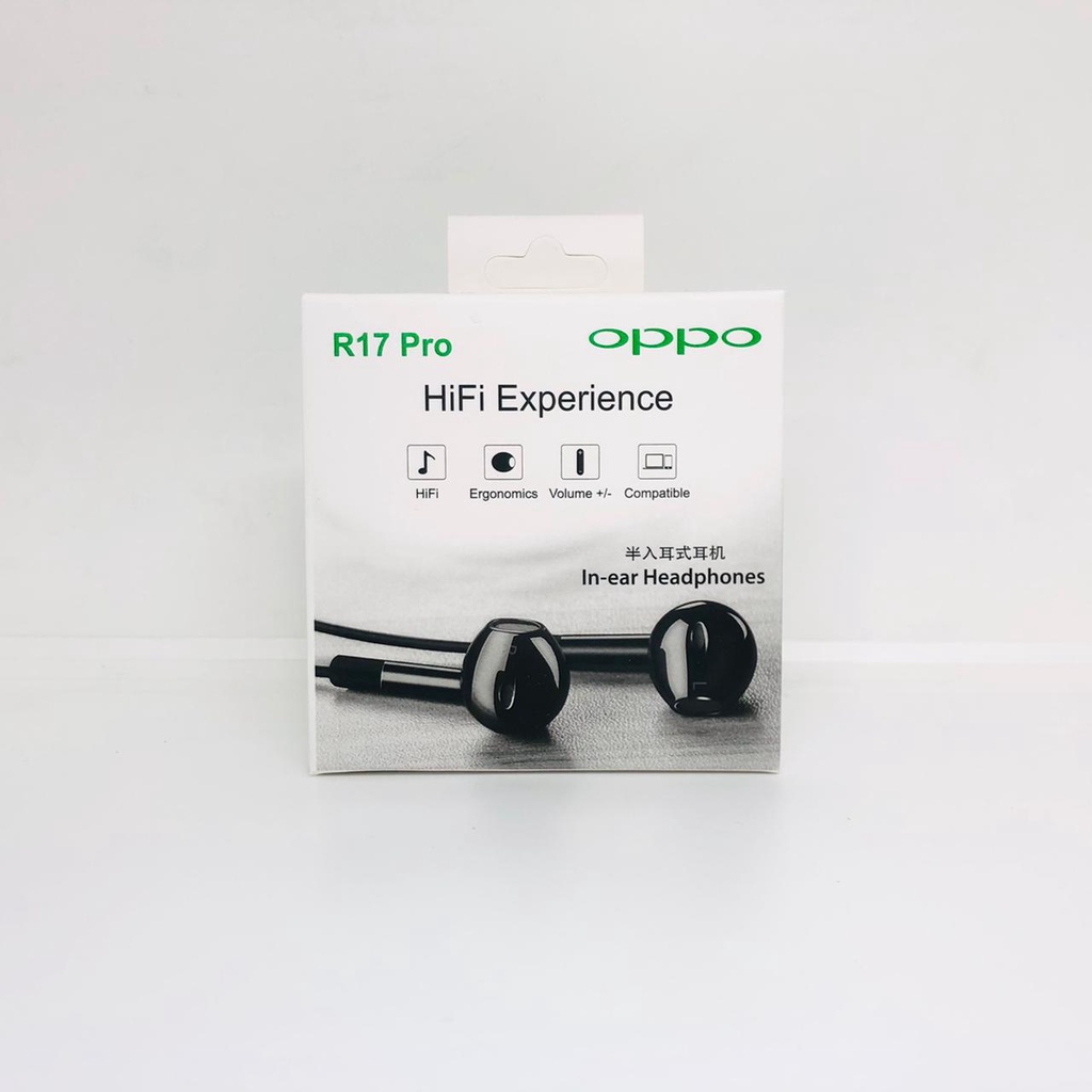 HEADSET OPPO ORIGINAL EARPHONE OPPO R17PRO UNIVERSAL EARPHONE VIVO XE680 BLACK EDITION