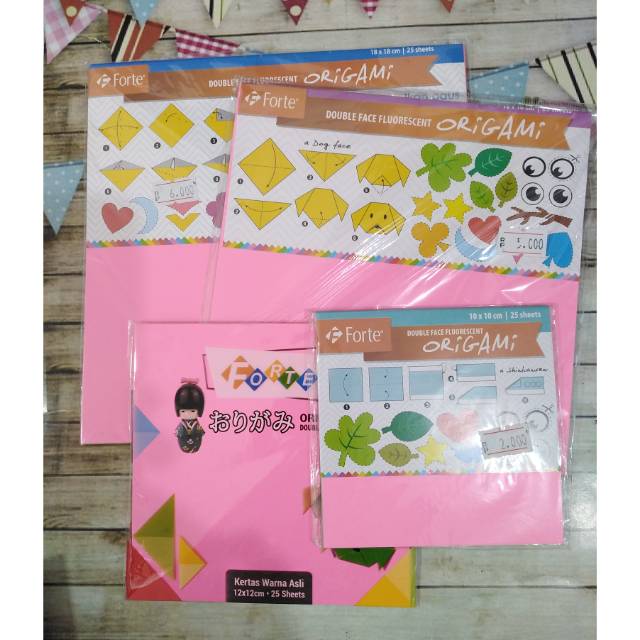 Kertas lipat origami forte 2 sisi warna 25 lembar