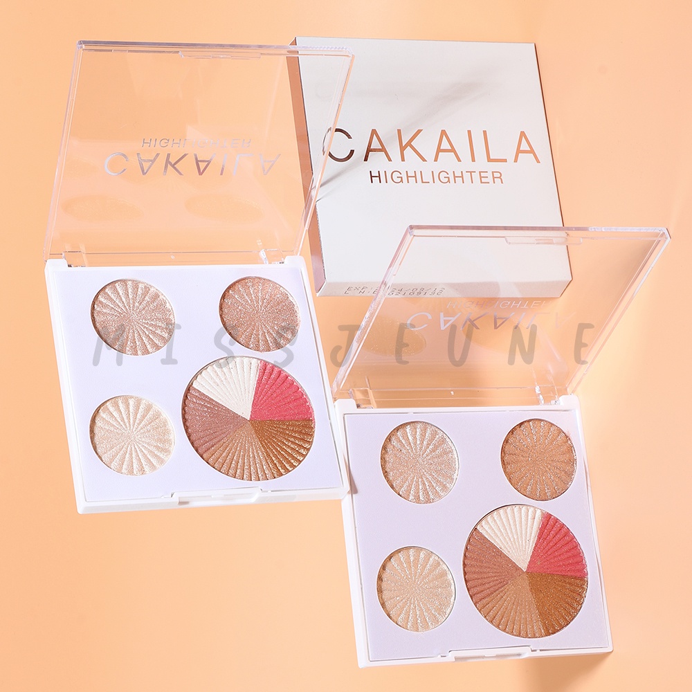 CAKAILA 8 Colors Warna Highlighter Shimmer Bronzer Kontur Palet Powder Blush Makeup Original