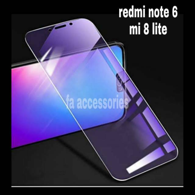 Tempered glass blue redmi note 6 / pro mi8lite mi 8 lite antiradiasi blue light screen protector