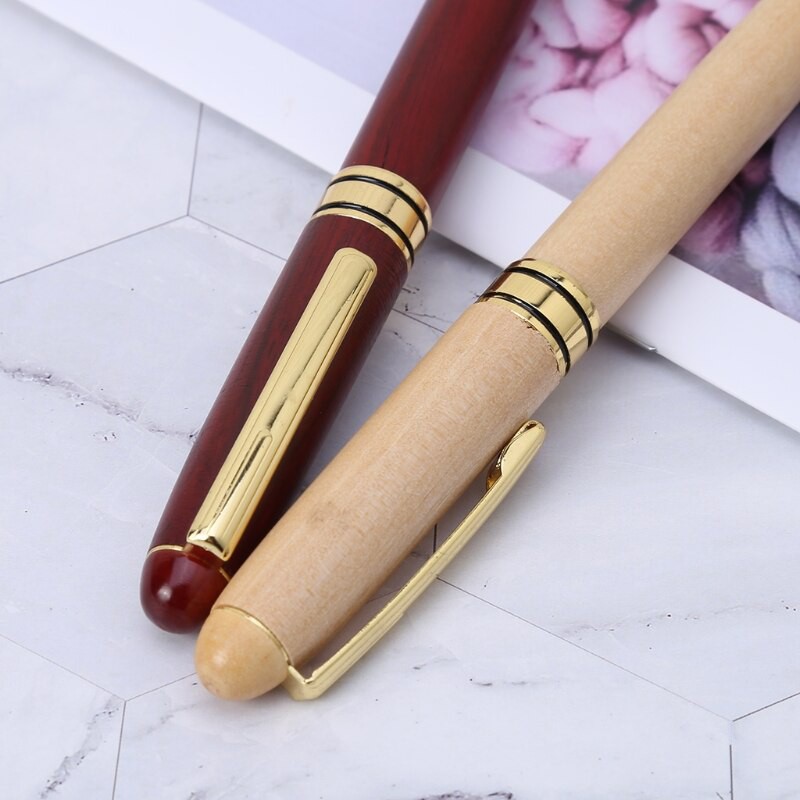 

Free Ongkir ya Exquisite Wood Gel Pen Rollerball Pens Student Writing Stationary Business Gift qiang