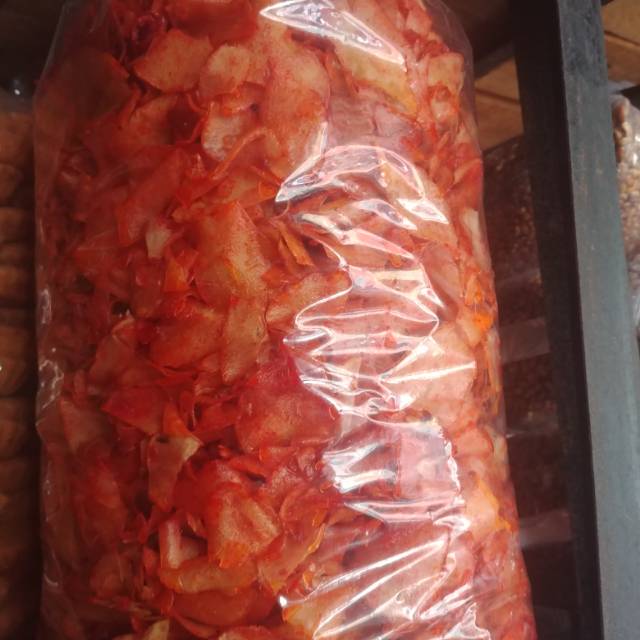 

Keripik Singkong Pedas Kiloan Enak Berkualitas