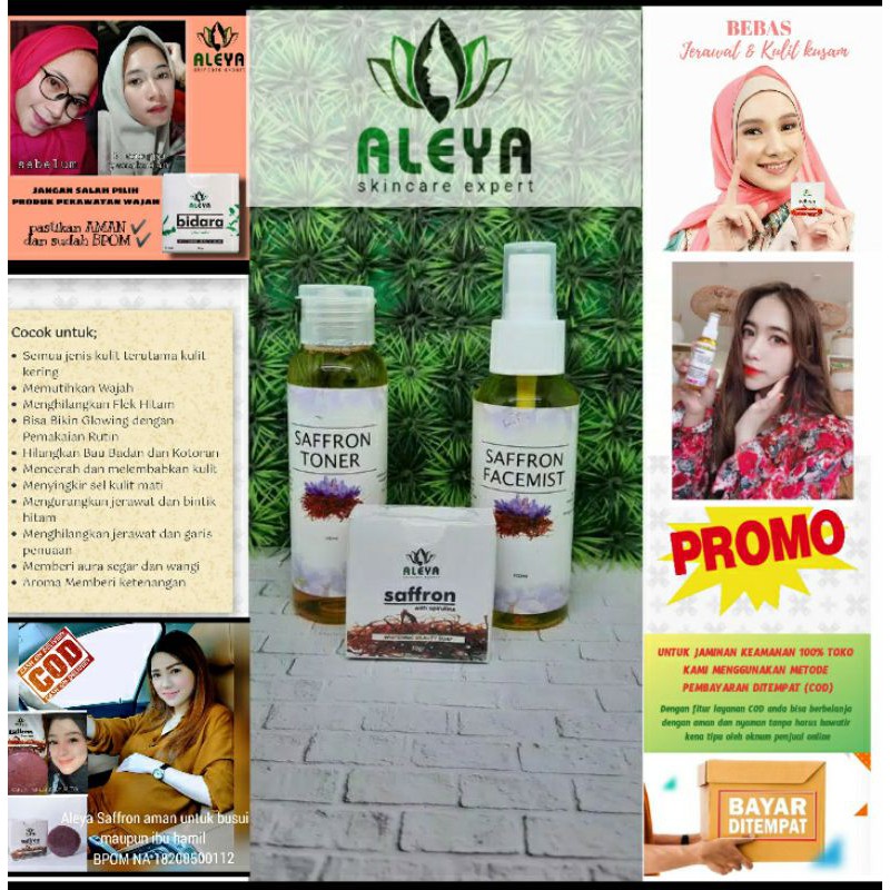 ⭐Paket Toner + Sabun Saffron Aleya Original